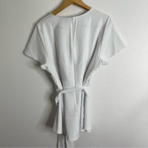 Lane Bryant Illusion Collection Tie Waist Blouse White Size 18 - Picture 5 of 5